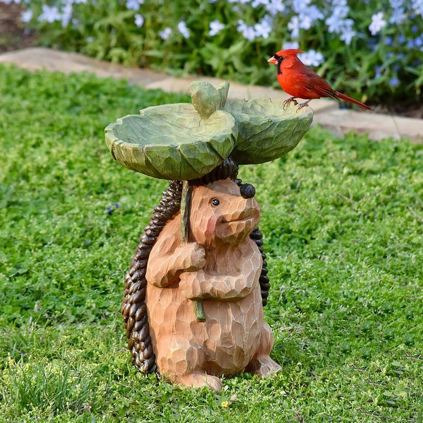 ZQTWJ Vogeltränke für den Garten,Vogelbad, Vogeltränke Vogelbecken Garten Dekorativ Polyresin Vogelfutterspender, Vogelhäuschen Vogelbadornamente für den Hausgarten im Freien, Gartendekorationen (4)