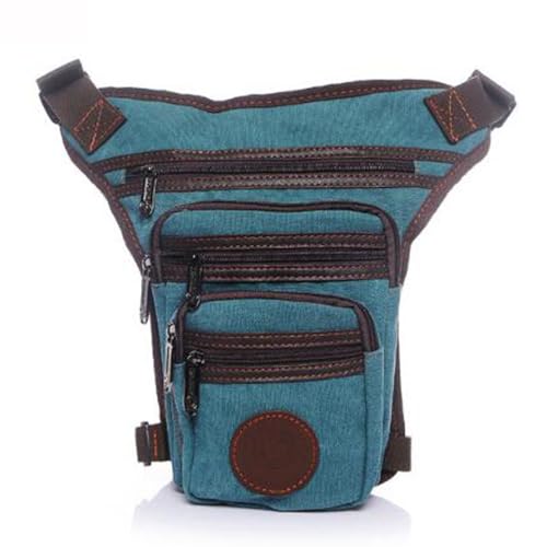 Leg Bag Motorrad Motorrad Oberschenkeltasche Herren-Beintaschen, Herren-Hosentaschen, Gürtel, Hüfte, Drop, Messenger-Schulter, Reisen, Wandern, Segeltuch/Nylon, Motorrad-Hüfttasche(Light Blue)