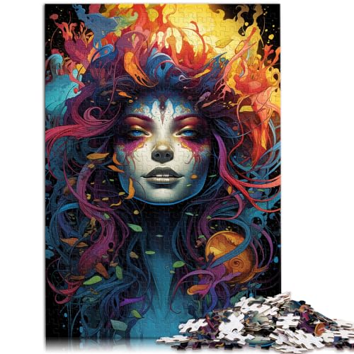 Puzzles für Puzzles, farbenfrohes psychedelisches Hexen-Puzzle, 1000-teiliges Puzzle für Erwachsene, Holzpuzzle, anspruchsvolles, schwieriges Puzzle, 1000 Teile (50 x 75 cm)