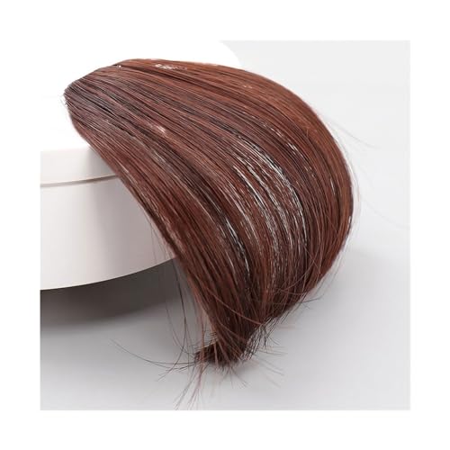 Pony Extension für Damen Synthetische Perücke, Air Bangs, for Damen, natürlich, kurz, braun, blond, schwarz, Kunsthaar, Fransenverlängerung Fringe Bangs(Dark)