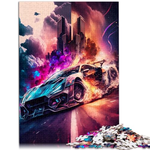 Puzzles Stadtbild Auto der Zukunft Puzzle 1000 Teile Holzpuzzle Jedes Teil ist einzigartig - Anspruchsvolles, unterhaltsames Familienspiel 1000 Teile (50 x 75 cm)