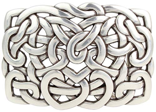 BELTINGER Gürtelschließe Knoten Design 4,0 cm | Buckle Wechselschließe Gürtelschnalle 40mm Massiv | Druckknopf-Gürtel bis 4cm | Silber