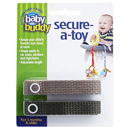 Baby Buddy 2 Count Secure-A-Toy, Tan/Olive by Baby Buddy (English Manual)