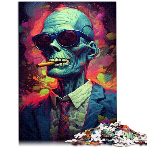 Puzzle für rauchende Zombies, farbenfrohes, psychedelisches, lustiges Puzzle für Erwachsene, 1000-teiliges Holzpuzzle, anspruchsvolles Spielspielzeug, 1000 Teile (50 x 75 cm)