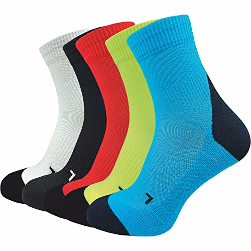 GAWILO 5 Paar Herren Laufsocken mit Kompression | Sportsocken | Anti-Blasen Schutz | Atmungsaktiv & Feuchtigkeitsregulierend (as3, numeric, numeric_51, numeric_54, regular, regular, farbig 1, 51-54)