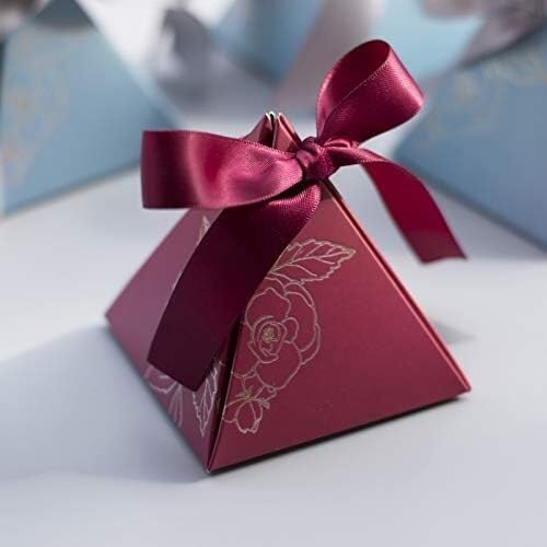 Box für Geschenke, Süßigkeiten-Box, Dreieckige Pralinenschachtel, Hochzeitsgeschenke und Geschenkboxen, Bonbontüten (Farbe: Rot, Größe: 10 Stück) (Farbe: Rot, Größe: 20 Stück) (Farbe: Rot, Größe: (Co