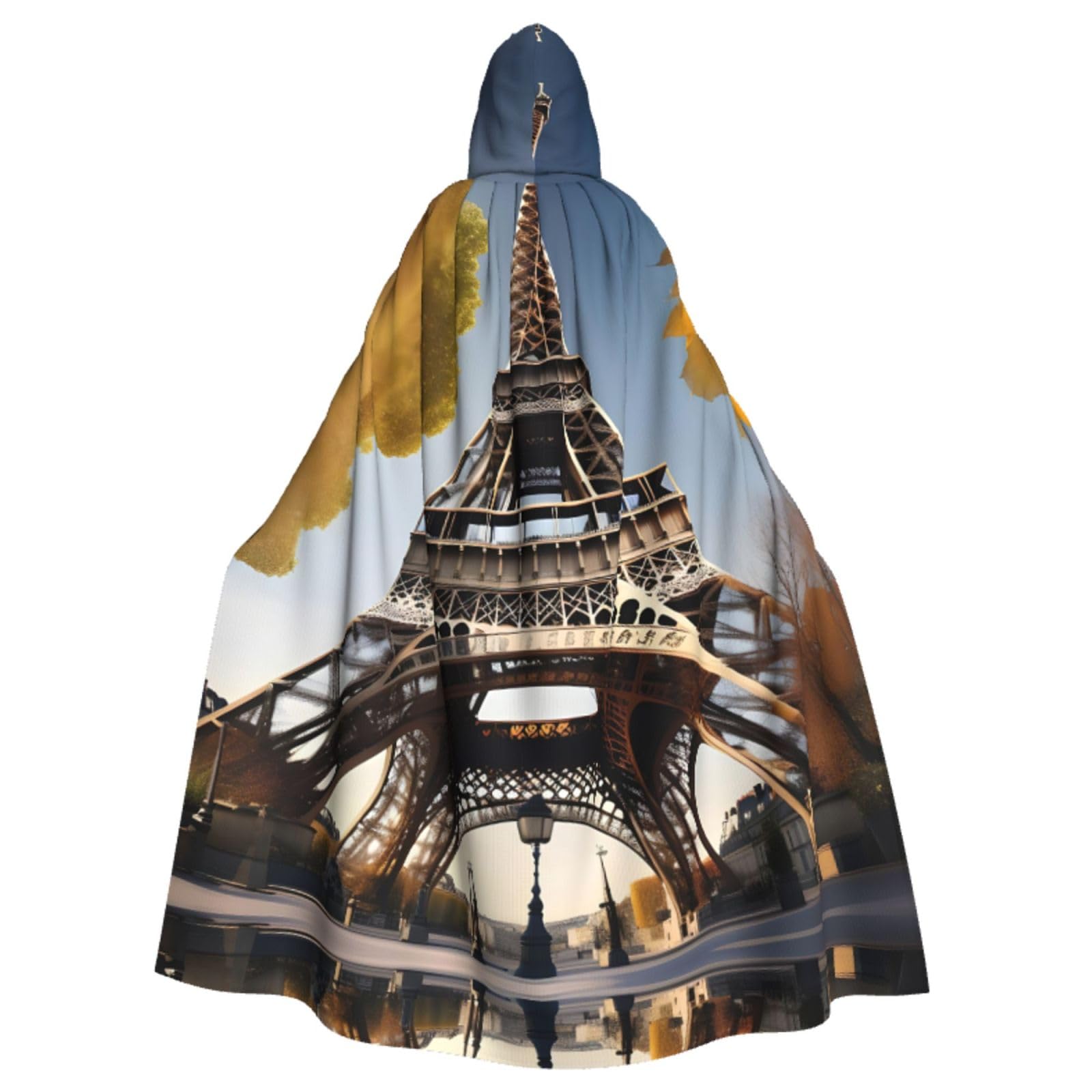 WURTON Cityscape Paris Eiffelturm Frankreich Druck Elegance Kapuzenumhang für Halloween Karneval Mottopartys Cosplays Erwachsene Unisex