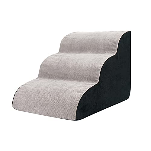 Hundetreppe, Stufen fürs Bett, 3 Stufen für Hunde, Rampe für Sofa, Bett, Haustiertreppe, Hundetreppe, rutschfeste Haustiertreppe aus Flanell, ideal für kleine, ältere, verletzte Hunde