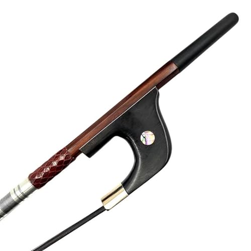 Instrumentenbogen 1 Stücke Französisch Stil Schlangenholz Letterwood Aufrecht Bass Bogen Kupfer Montiert Ebenholz Frosch 3/4(Snakewood 2)