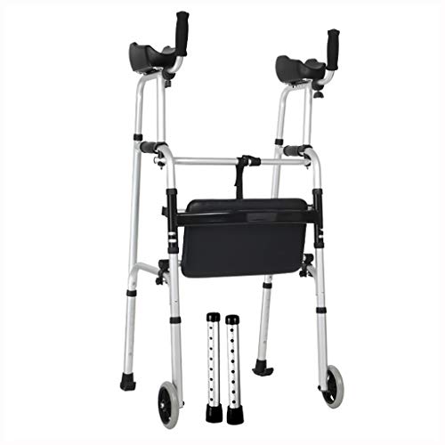 Gehgestell aus Aluminium, faltbar, Gehhilfe, Rollator mit Armstütze und Rad für ältere Menschen (Farbe: B) Stern des Lichts nach vorne laufen