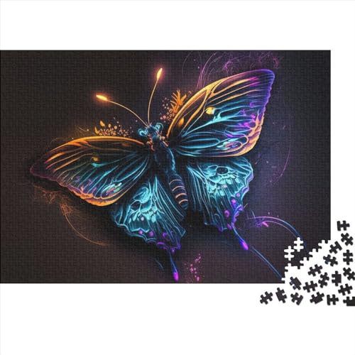 Blauer Schmetterling - Holzpuzzle für Teenager - Schwierige, anspruchsvolle Puzzles mit 1000 Teilen - Spielspielzeug für Erwachsene - Familienpuzzle - Geschenk (Größe 75x50cm)