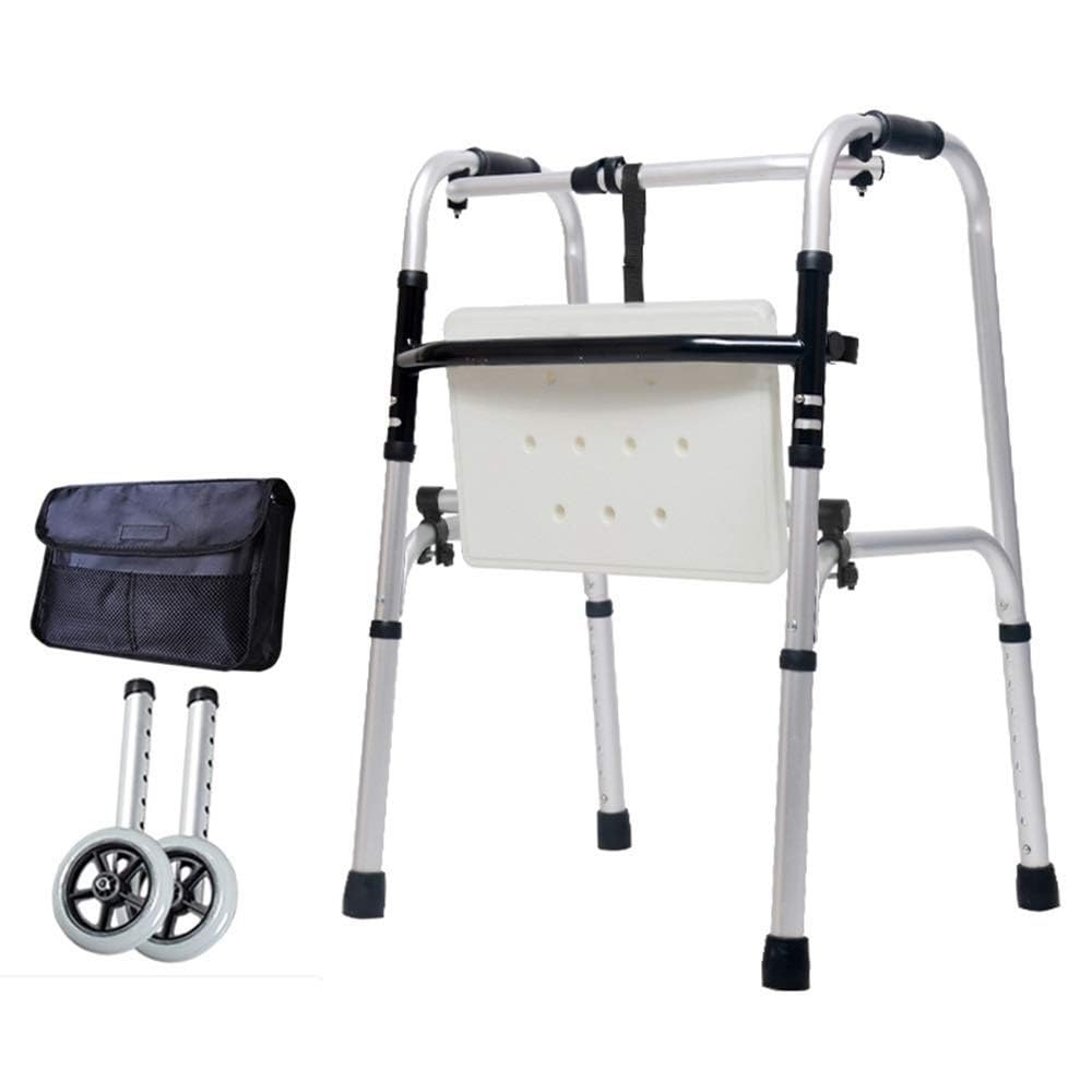 DOOKAA rollator rollatorenKlappbarer Gehhilfe aus Aluminium mit Rädern, leichtes Gehgestell für Senioren, höhenverstellbare Gehhilfen