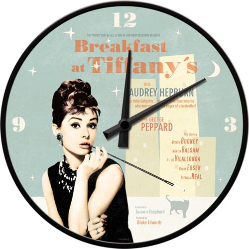 Nostalgic-Art 51054 Breakfast at Tiffany's, Wanduhr, 31 cm