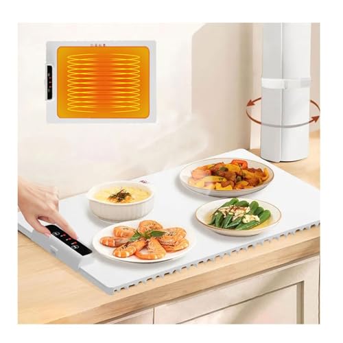 Electric Warming Tray with Adjustable Temperature, Portable Electric Warming Tray Silicone, Foldable Food Warmer Hot Plate Placemat Server, Food Warmer Fast Heating Electric Server Warming Tray ( Farb