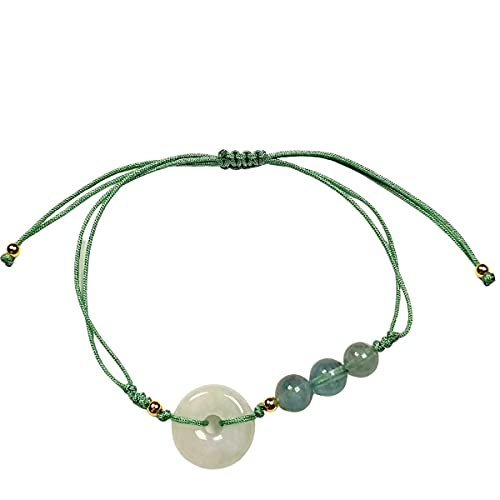 YIHANSS Armband aus echtem Glücks-Jade-Donut mit 12 Geburtstagsstein-Kristallarmband für Damen (Farbe: Aquamarin)