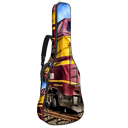 Gitarrentasche Schutz- und Transporttasche für akustische und klassische Gitarren wasserfest und gepolstert Retro Zug 108.9x42.9x11.9 cm