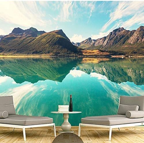 XLMING Natürlicher Himmel, Wolken, Berge Und Spiegelungen 3D Tapeten Home Esszimmer Sofa Schlafzimmer Wohnzimmer TV Hintergrund-250cm×170cm