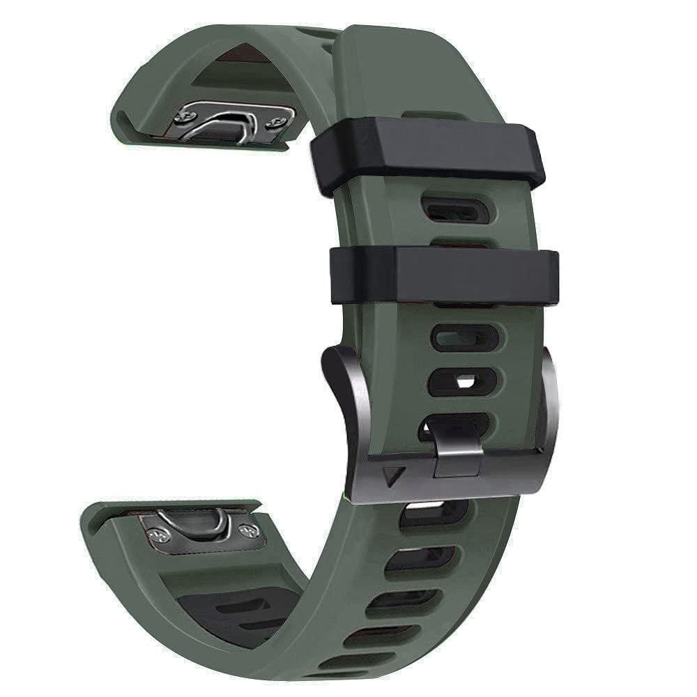 OPKDE Smart-Silikon-Schnellverschluss-Uhrenarmband für Garmin Fenix 7, 7X, 5, 5X, 6, 6XPro, 22, 26 mm, 22mm Fenix 5 5Plus, Achat