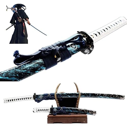 MAUXpIAO sword Ghost of Tsushima Sword, A Set of Real Samurai Shepherds Katana Sword Hand Forged High Manganese Steel echt/A/2