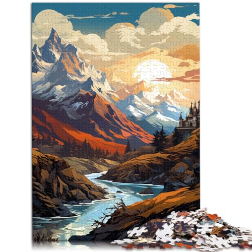 Puzzle für schroffen Sonnenuntergang, 1000 Teile, Puzzle für Erwachsene, Holzpuzzle, ganze Familie, 1000 Teile (50 x 75 cm)