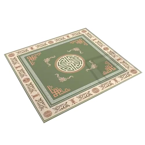 Mahjong Tischmatte,Kachel Spiele Tischabdeckung, Quadratische Spieltischdecke im chinesischen Stil for den Innen- und Außenbereich, Spielmatte for Pokerkarten, Mahjongg-Spiel(Black,39.4x39.4inch/100x1