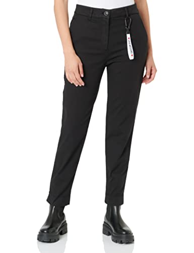 Moschino Damen Stretch Canvas With Brand Gadget Casual Pants, Schwarz, 46 EU