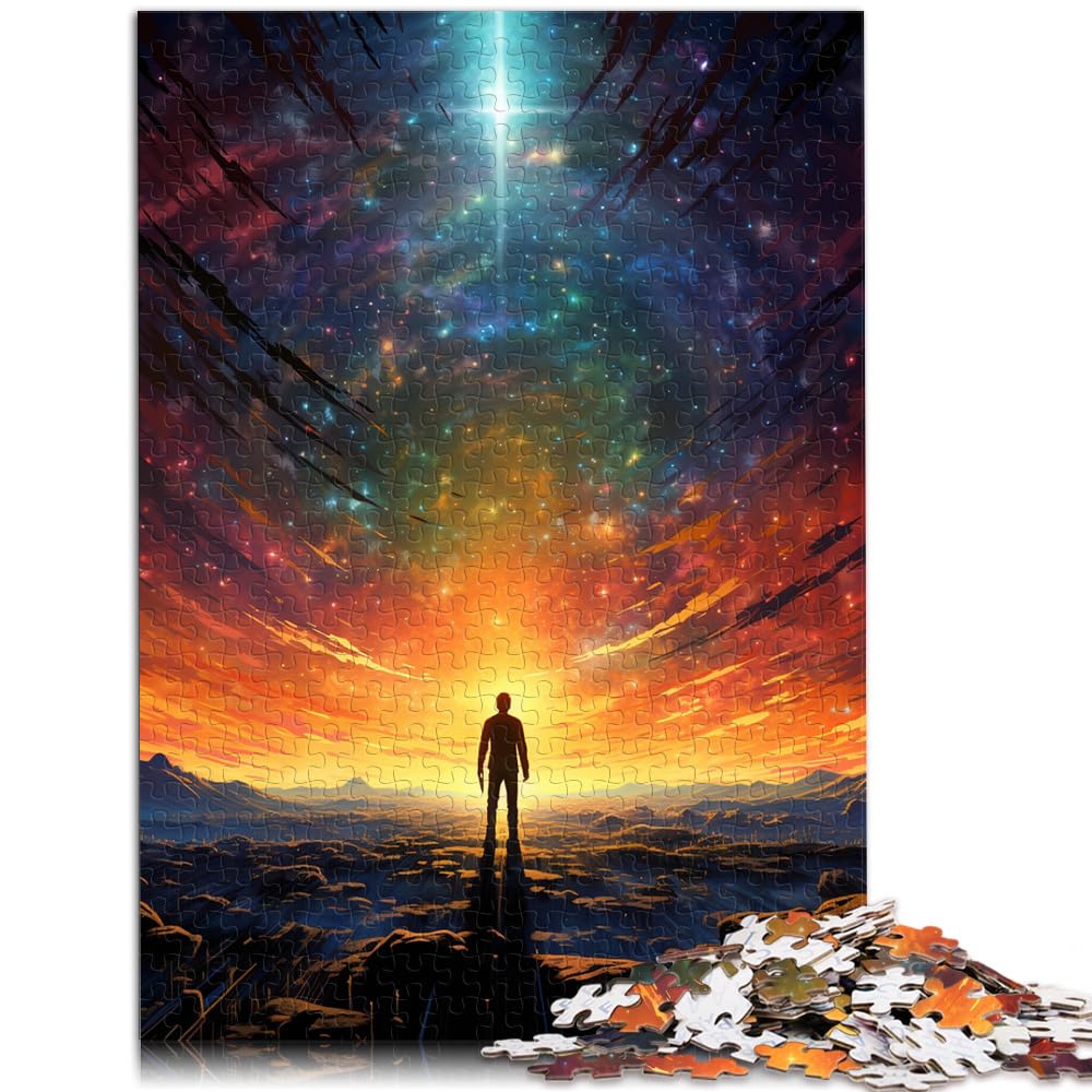 Puzzle für farbenfrohe, psychedelische und verträumte Galaxie, 1000 Teile, für Erwachsene, Holzpuzzle als Geschenk für die ganze Familie, 1000 Teile (50 x 75 cm)