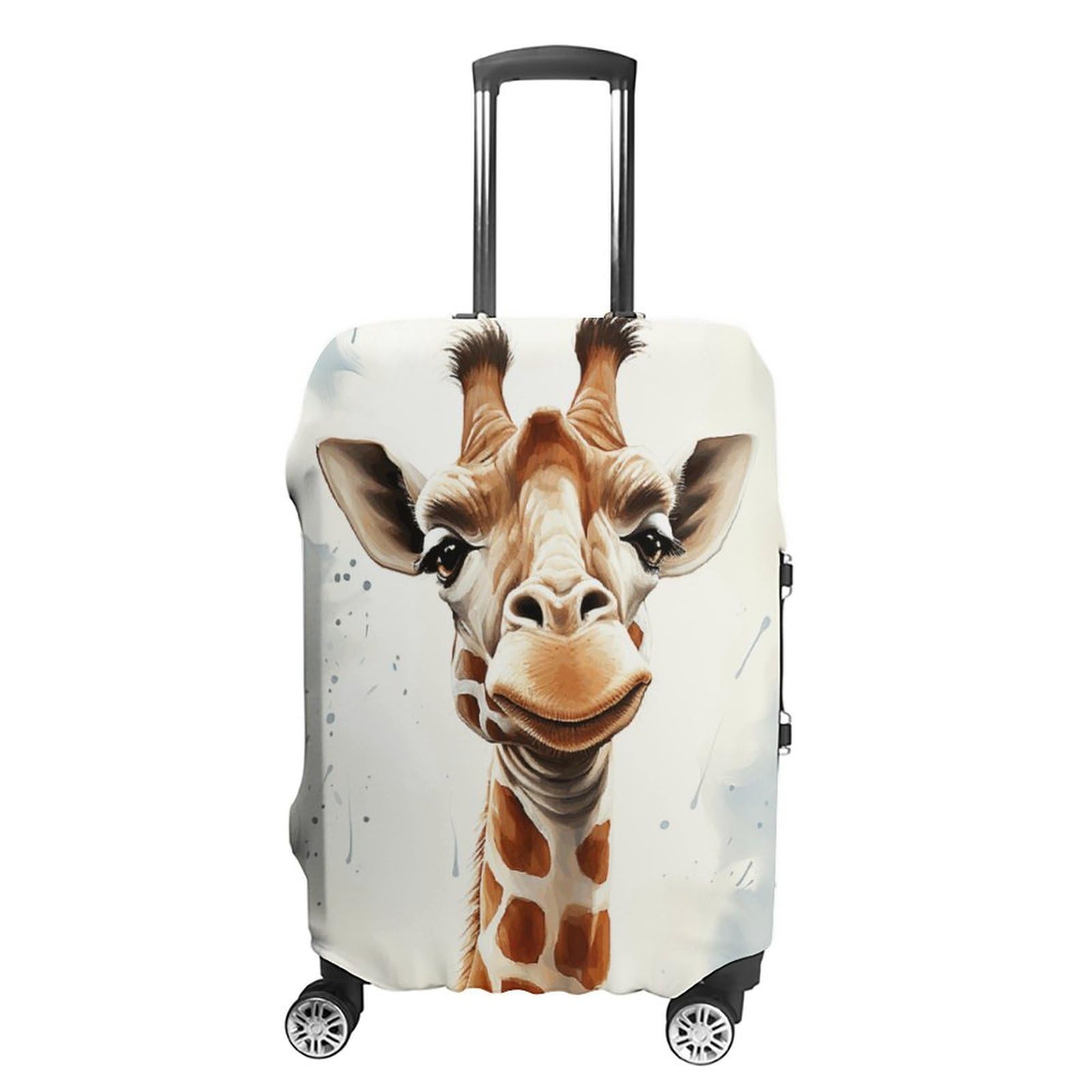 CSGJMYGS Reisegepäckabdeckung, elastisch, waschbar, modisch, kratzfest, Mond, Sterne und Planeten, Koffer-Schutz, passend für 45,7 - 81,3 cm Gepäck, Clevere Giraffe, XL