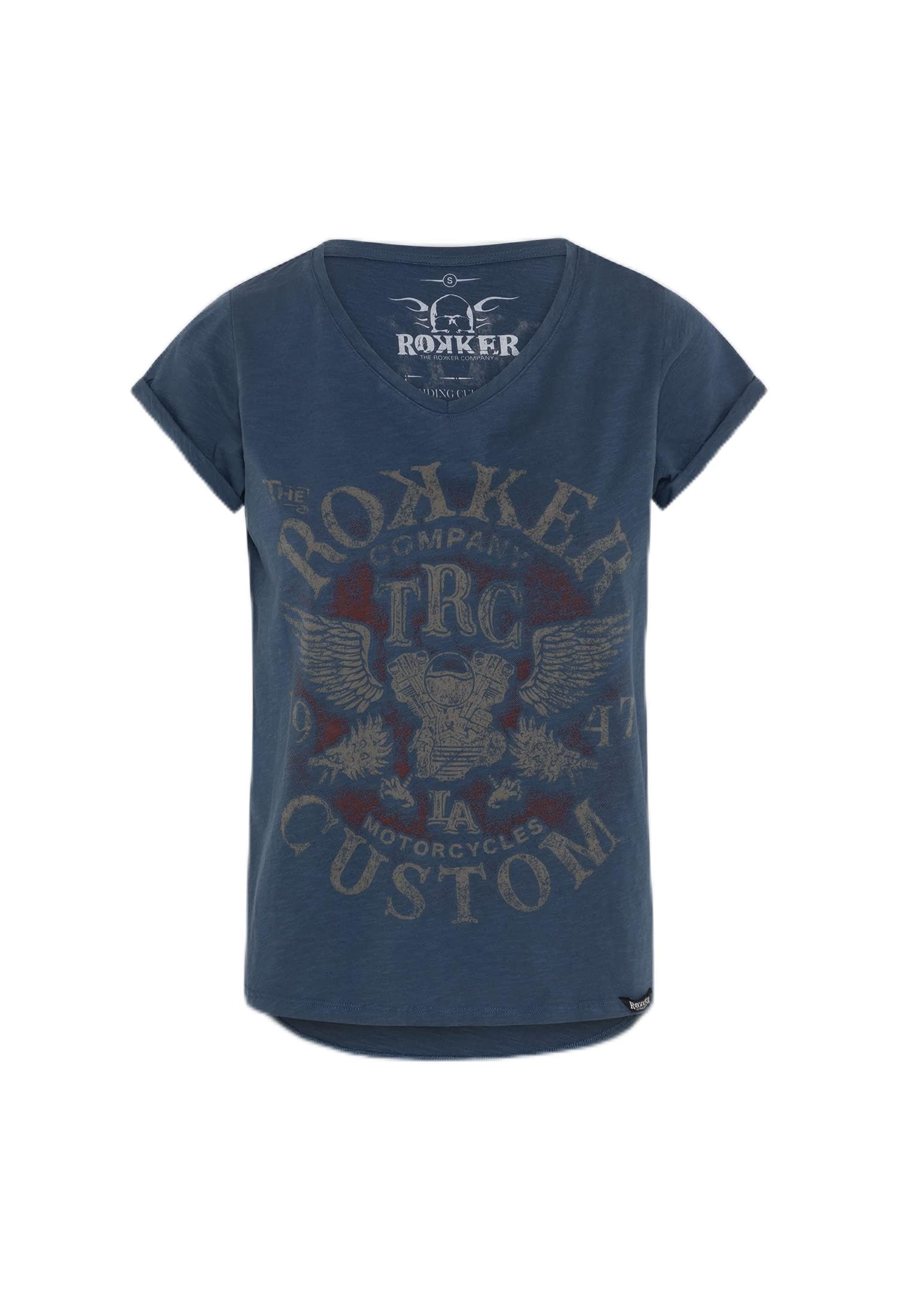 Rokker Custom T-Shirt Damen (blau), XS