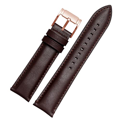 SCRUBY Für Fossil BQ2363/2453 ME3099 3052 3054 FS5380/5453 FS4735 FS4812 Kaufmannsgurt Vintage echtes Leder Uhrenband 20 22 mm(Brown rose gold,22mm)