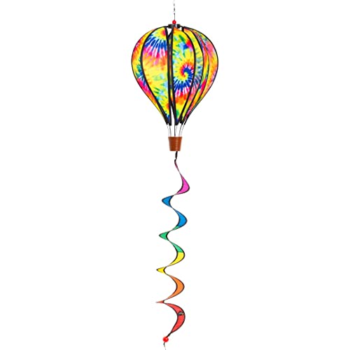 HQ Windspiration 109318 - Hot Air Balloon Twist Tie Dye, UV-beständiges und wetterfestes Windspiel - Länge: 104 cm, Ø: 28 cm, inkl. Aufhängung