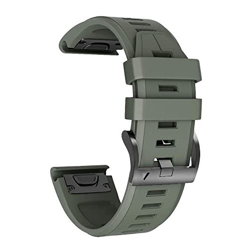 BANDKIT Sport-Silikon-Uhrenarmband für Garmin Fenix 6X 6 6S Pro 5X 5 5S Plus 3HR, einfache Passform, Schnellverschluss-Armband, Zubehör, 26mm Fenix 5X-5XPlus, Achat