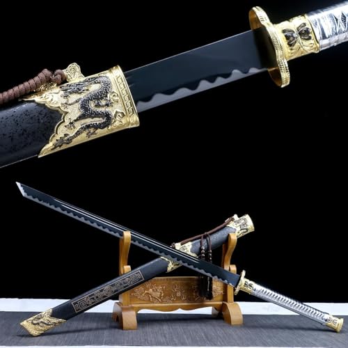 MAUXpIAO sword 110 cm Broadsword/Sharp/Katana Sword Hand-Forged High Manganese Steel Collections, Gifts, Halloween, Role-Playing Games, Martial Arts Exercises echt/A/110cm