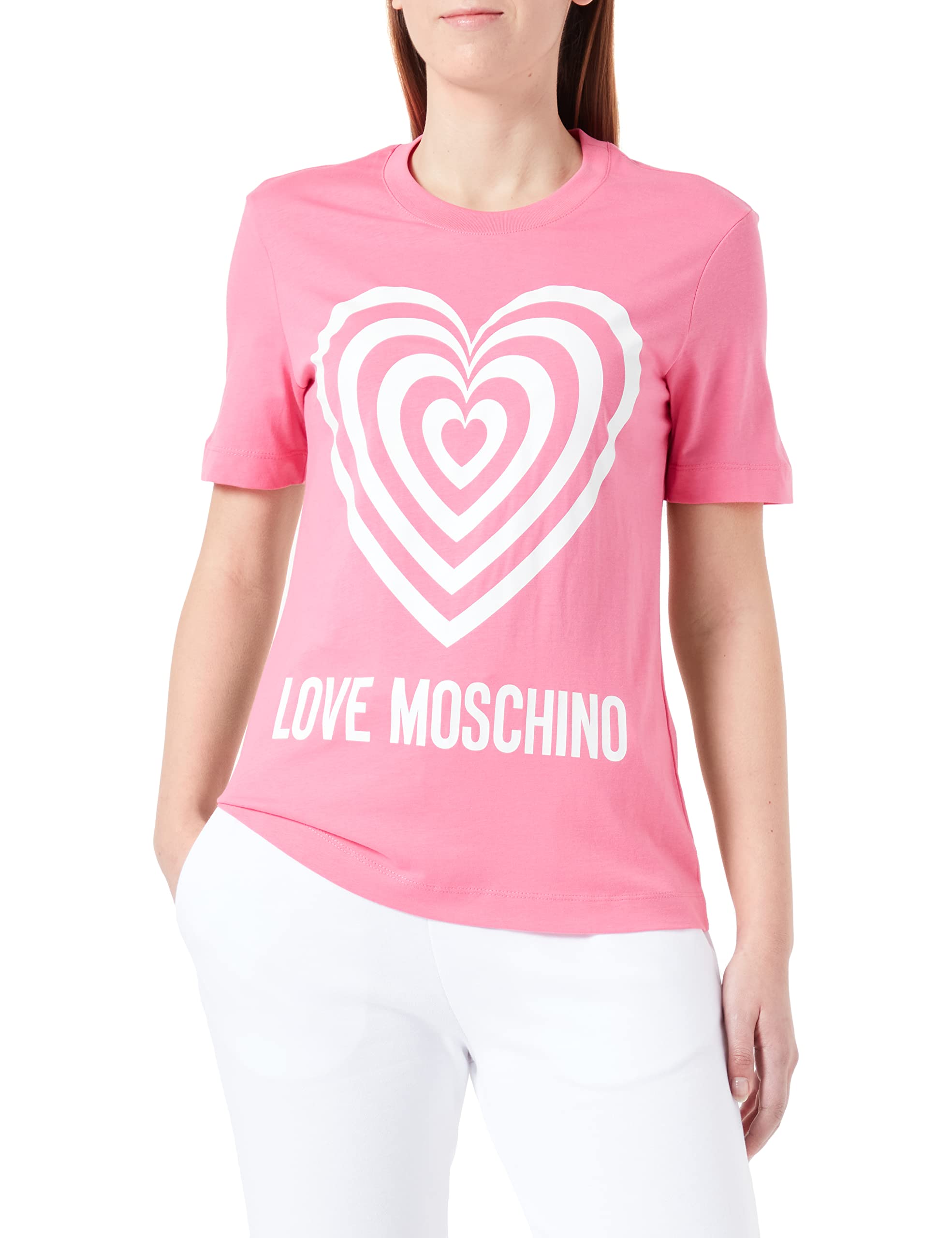 Love Moschino Women's Regular fit Short-Sleeved T-Shirt, Fuchsia, 44