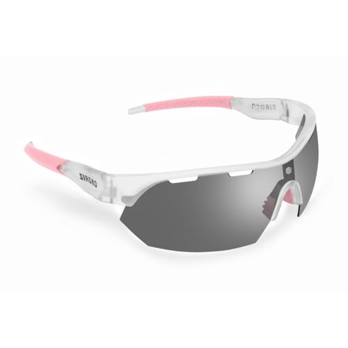 SIROKO - Selbsttönende Sportbrille für Radfahren K3s PhotoChromic GiauWeiß/Rosa