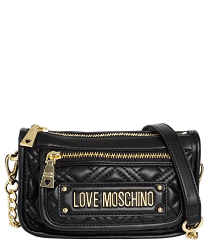 Love Moschino, Quilted Schultertasche 19 Cm in schwarz, Schultertaschen für Damen