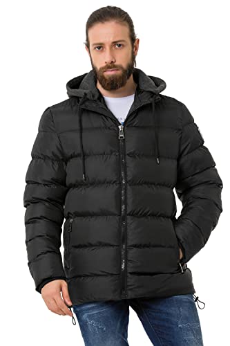 Cipo & Baxx Herren Steppjacke Winterjacke Kapuze Bomberjacke CM202 Schwarz S