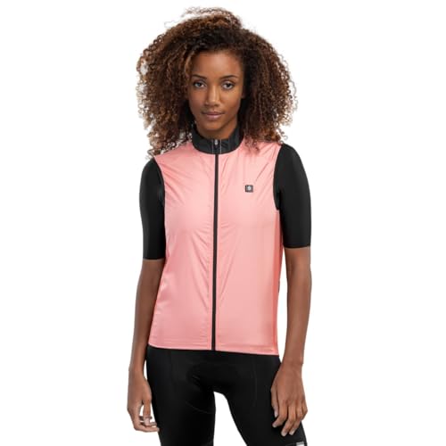 SIROKO - Fahrradweste Windstopper für Damen V1-W Pink Wind - XS - Schweinchenrosa