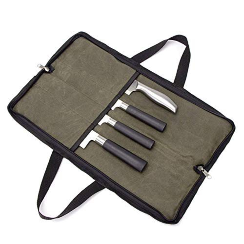 SZYDD Messerhalter und Rolltasche für Koffer, gewachstes Segeltuch, Rollenaufbewahrung, für Männer und Frauen, für Zuhause, Küche, Haushalt, armee-grün, See picture