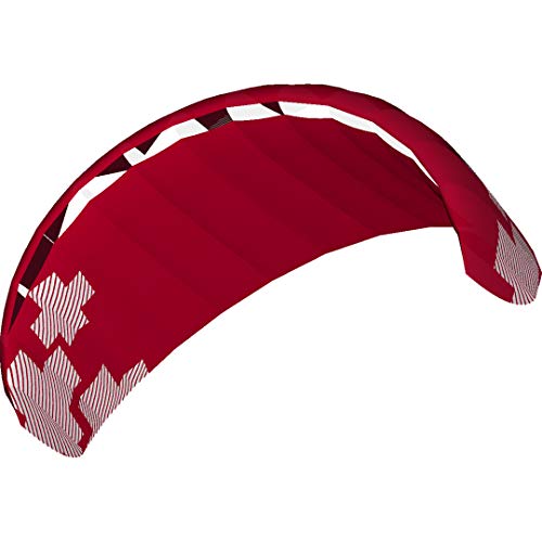 HQ HIGH QUALITY DESIGN HQ4-Kites 118045 - Rush Pro 250 Red, Dreileiner Lenkmatte Trainerkite, Spannweite: 250cm, inkl. 160/120kp Dyneemaschnüre 3x20m auf 3-Line 50cm-Controlbar, 5-24 Knoten