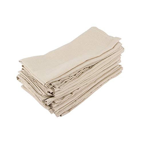 Wiederverwendbare Stoffservietten, Set von 12 Stück Tuch Servietten 40x40cm Baumwolle Leinen Servietten Tischsat Weiche Esstisch Servietten Matte Kinder Tisch Serviette Stoff(12 CJ006 4040Linen)