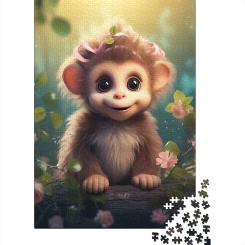 Baby-AFFE-Holzpuzzle für Erwachsene, Puzzle-Spielzeug, 500 Teile, Puzzle für Erwachsene, Puzzles als Geschenke für die ganze Familie und die 20,47x14,96 Zoll