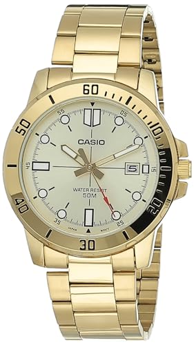 Casio MTP-VD01G-9EV Men's Enticer Gold Tone Stainless Steel Gold Dial Casual Analog Sporty Watch