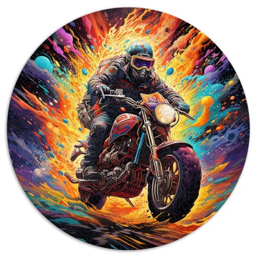 Puzzles Motorradfahrer 1000 Teile Puzzle 67,5x67,5cm Puzzle Kunstwerk Familienspiel Stressabbau Schwieriges Herausforderungspuzzle