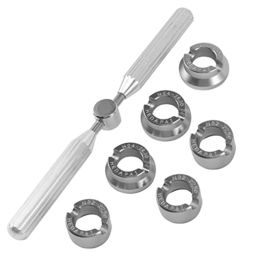 sunwes 7-teiliges professionelles Öffner-Set für Uhren-Reparaturwerkzeug, silber