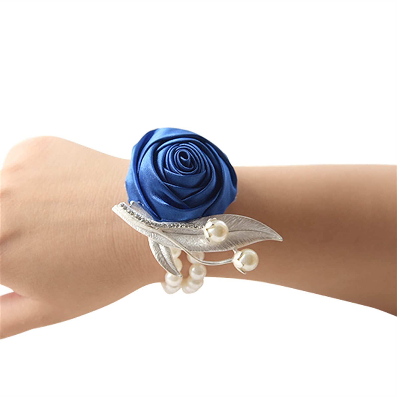 Ein Armband mit Blumen, ein Handgelenk mit Blumen Frauen Hochzeit Braut Brautjungfer Perle Handgelenk Blume Armband Boutonniere Braut Handgelenk Corsage Hochzeit Zubehör (Color : 2)