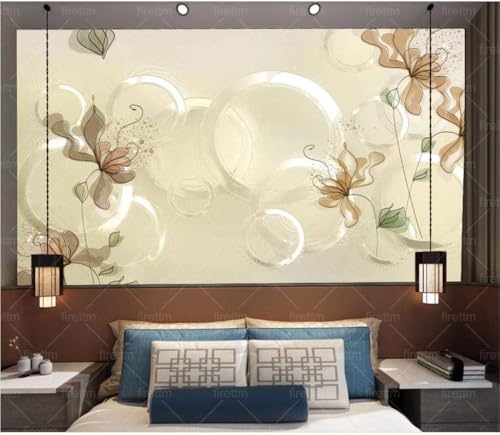 Geometrischer Kreis Blume 3D Tapete Poster Restaurant Schlafzimmer Wohnzimmer Sofa TV Dekorative Wand-150cm×105cm