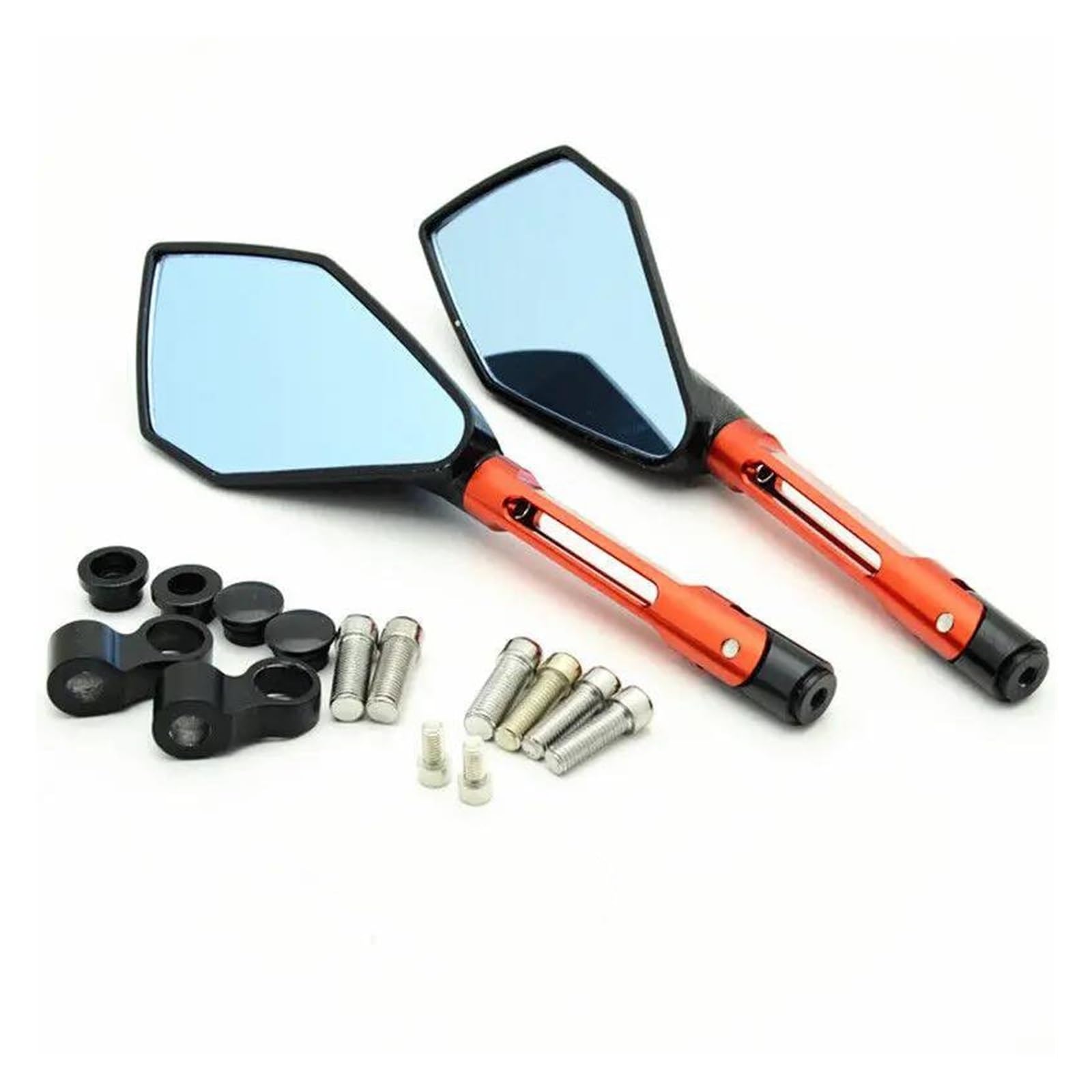 Für KAWASAKI Z650 Z900 Z1000 Universal Motorradspiegel Aluminium Rückspiegel Motorradspiegel-Set(Orange)