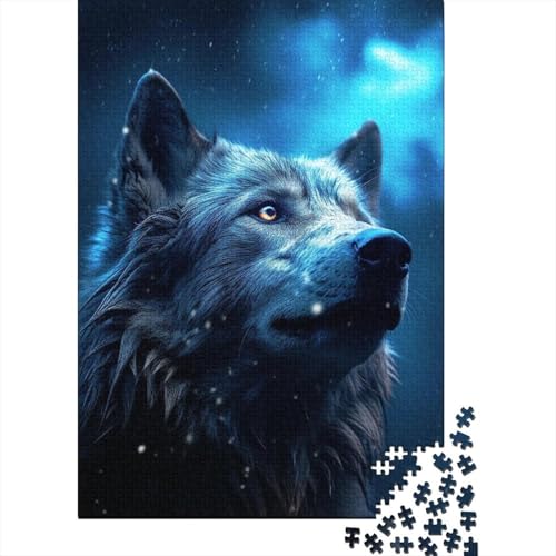 1000-teiliges Puzzle für Erwachsene, Geschenke für Midnight Wolves, Holzpuzzle für Erwachsene, Puzzlespielzeug, Holzpuzzle für Erwachsene, Teenager, 75x50cm