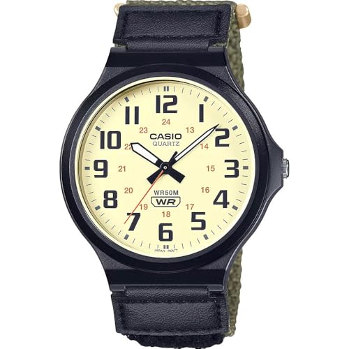 Armbanduhr CASIO Collection - MW-240B-3B Armbandfarbe: Schwarz Zifferblatt Olivgrün Herren